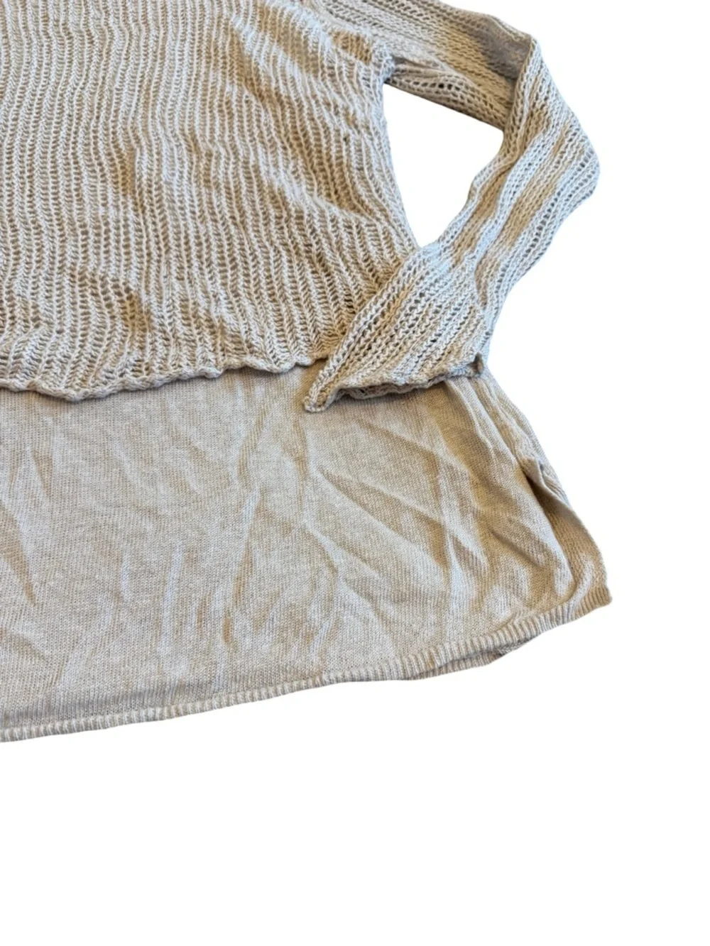 Eileen Fisher Organic Layer Tiered Layered Top Shirt Sweater Blouse Size Medium